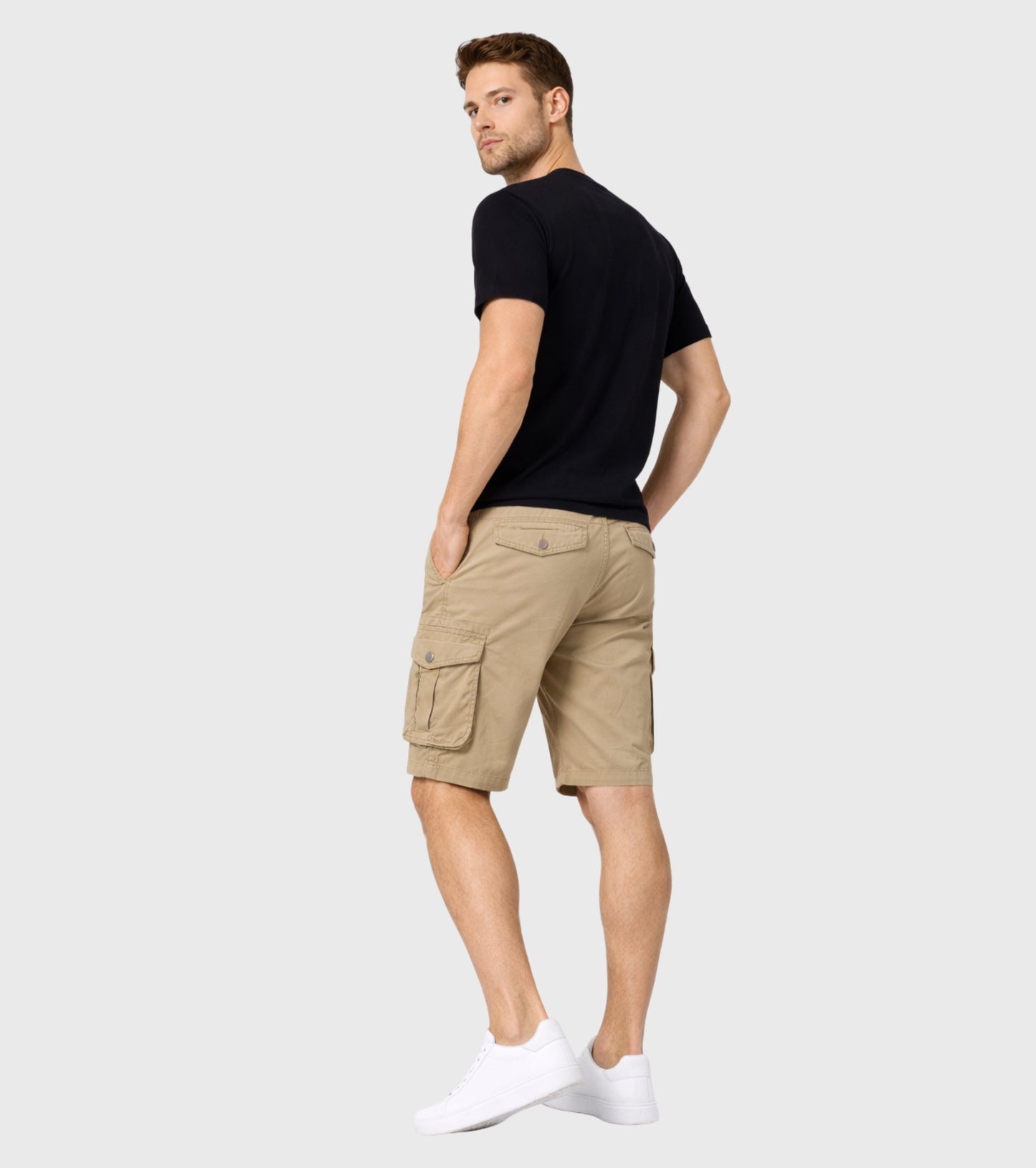 L'MONTE Imported Men's Khaki Slim Fit Cotton Cargo Shorts – Lightweight Casual Multi Pocket Summer Wear My Store