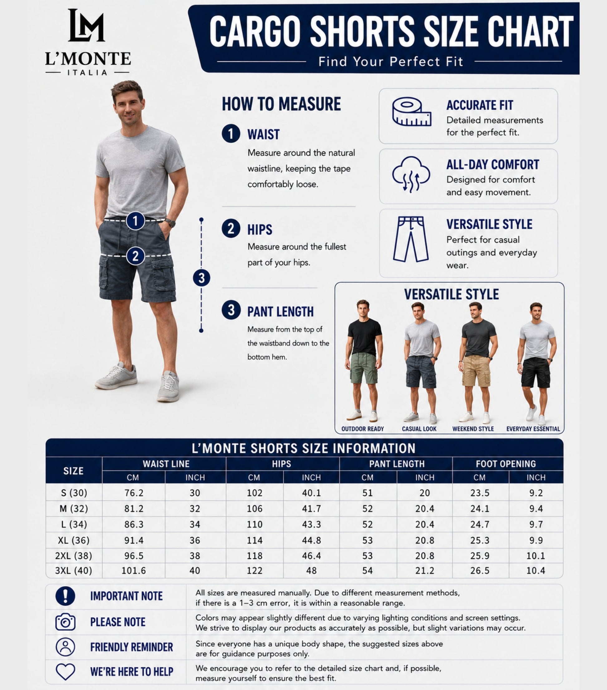 L'MONTE Imported Men's Grey Slim Fit Cotton Cargo Shorts – Casual Summer Multi Pocket Outdoor Shorts My Store