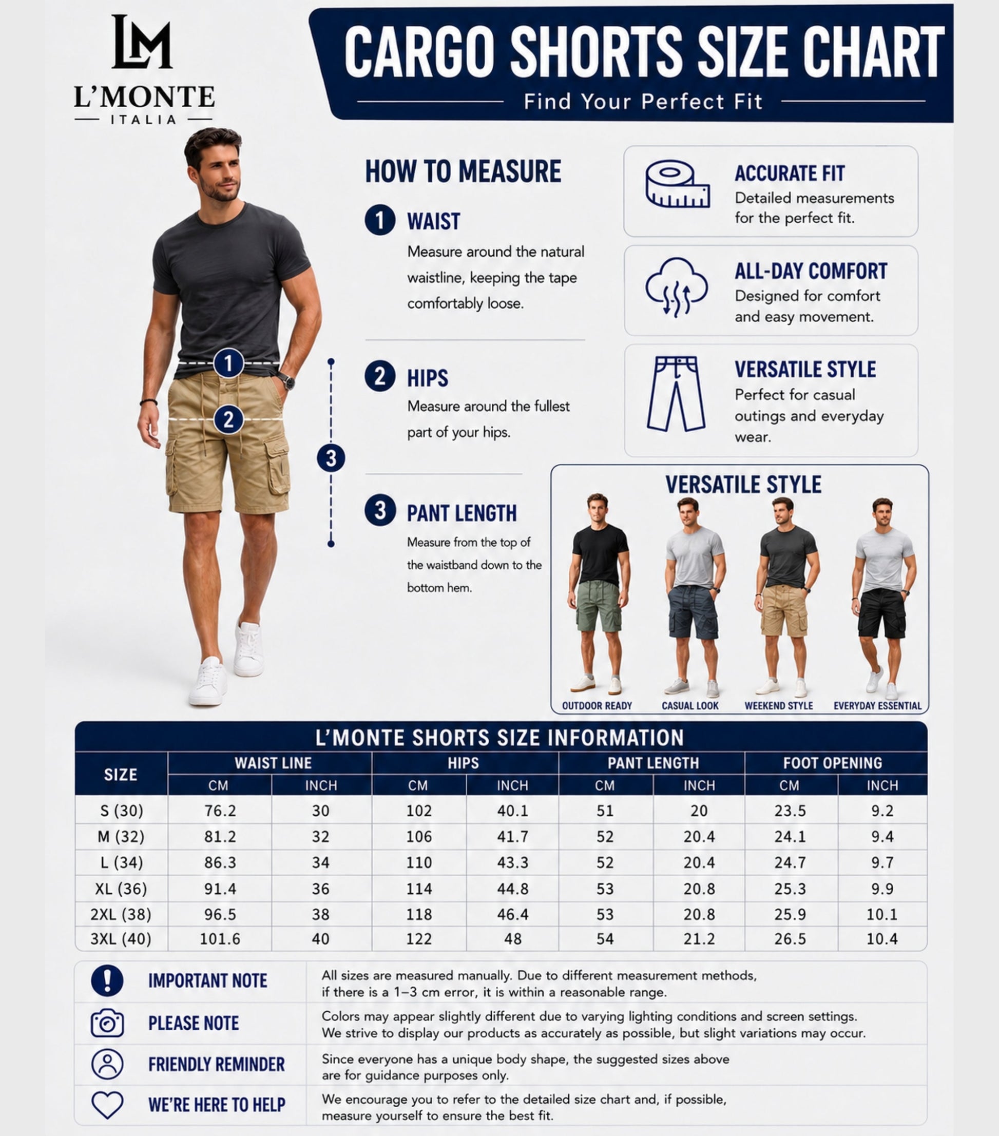 L'MONTE Imported Men's Khaki Slim Fit Cotton Cargo Shorts – Casual Summer Multi Pocket Outdoor Shorts My Store
