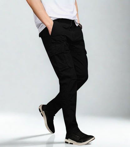 L'MONTE Imported Men's Regular Fit Casual Black Cotton Cargo Joggers My Store