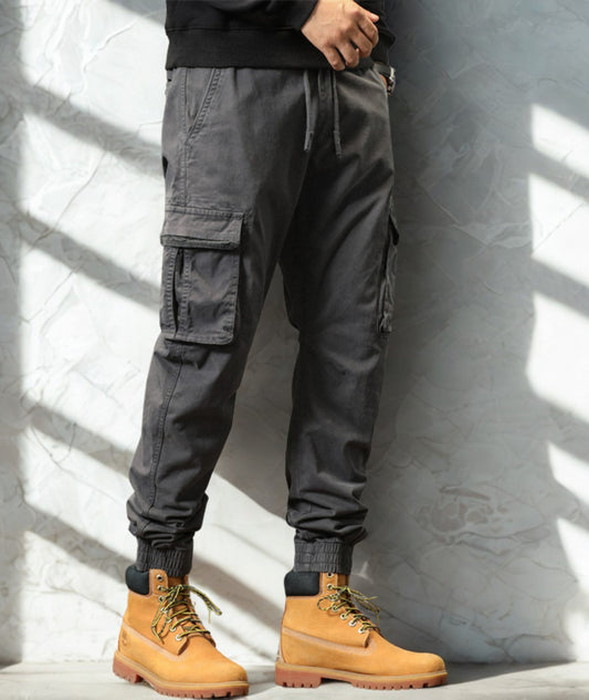 L'MONTE Imported Men's Slim Fit Casual Grey Cotton Cargo Joggers My Store