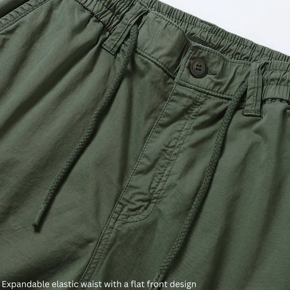 L'MONTE Imported Men's  Green Cotton Cargo Shorts My Store