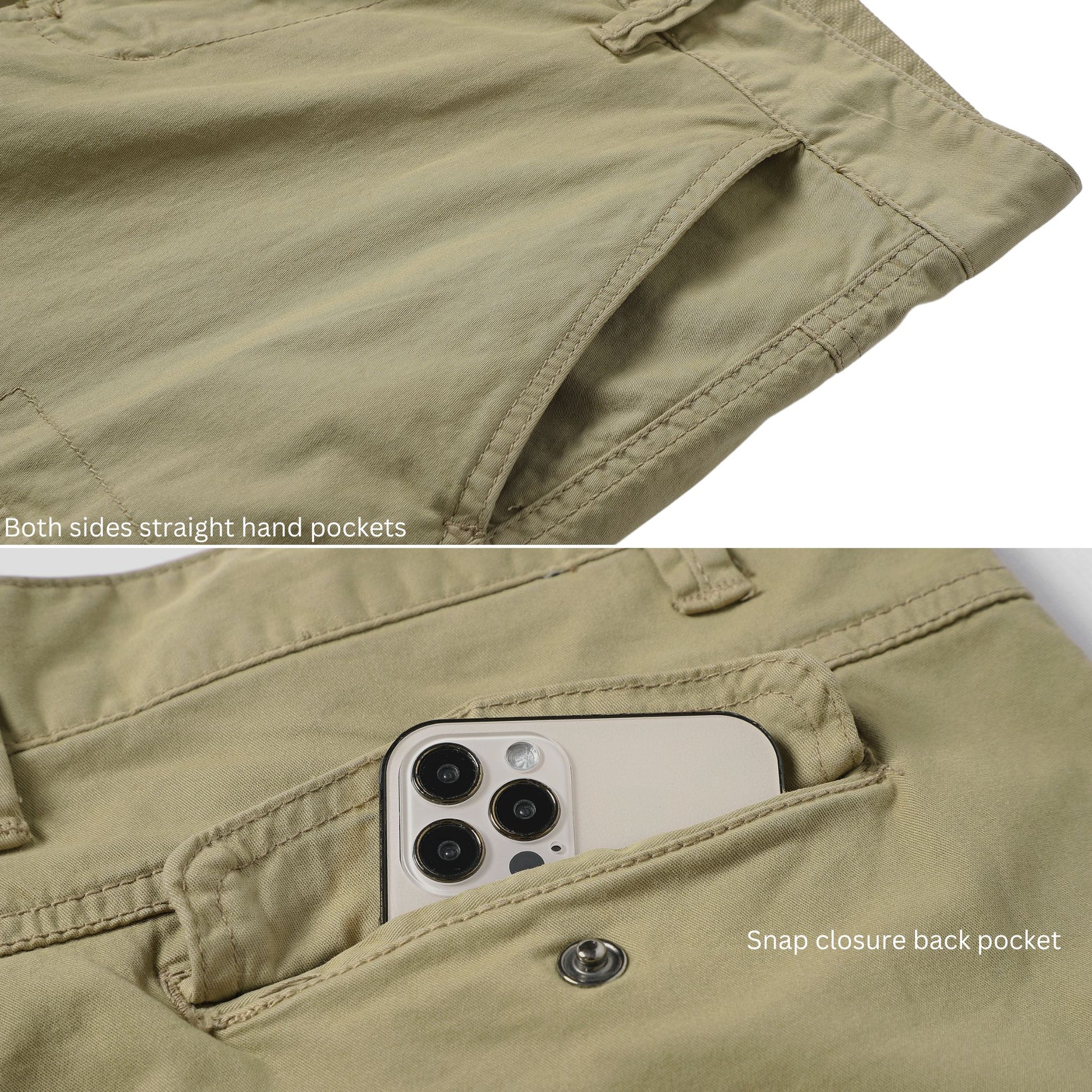 L'MONTE Men's Imported Cotton Khaki Casual Shorts My Store