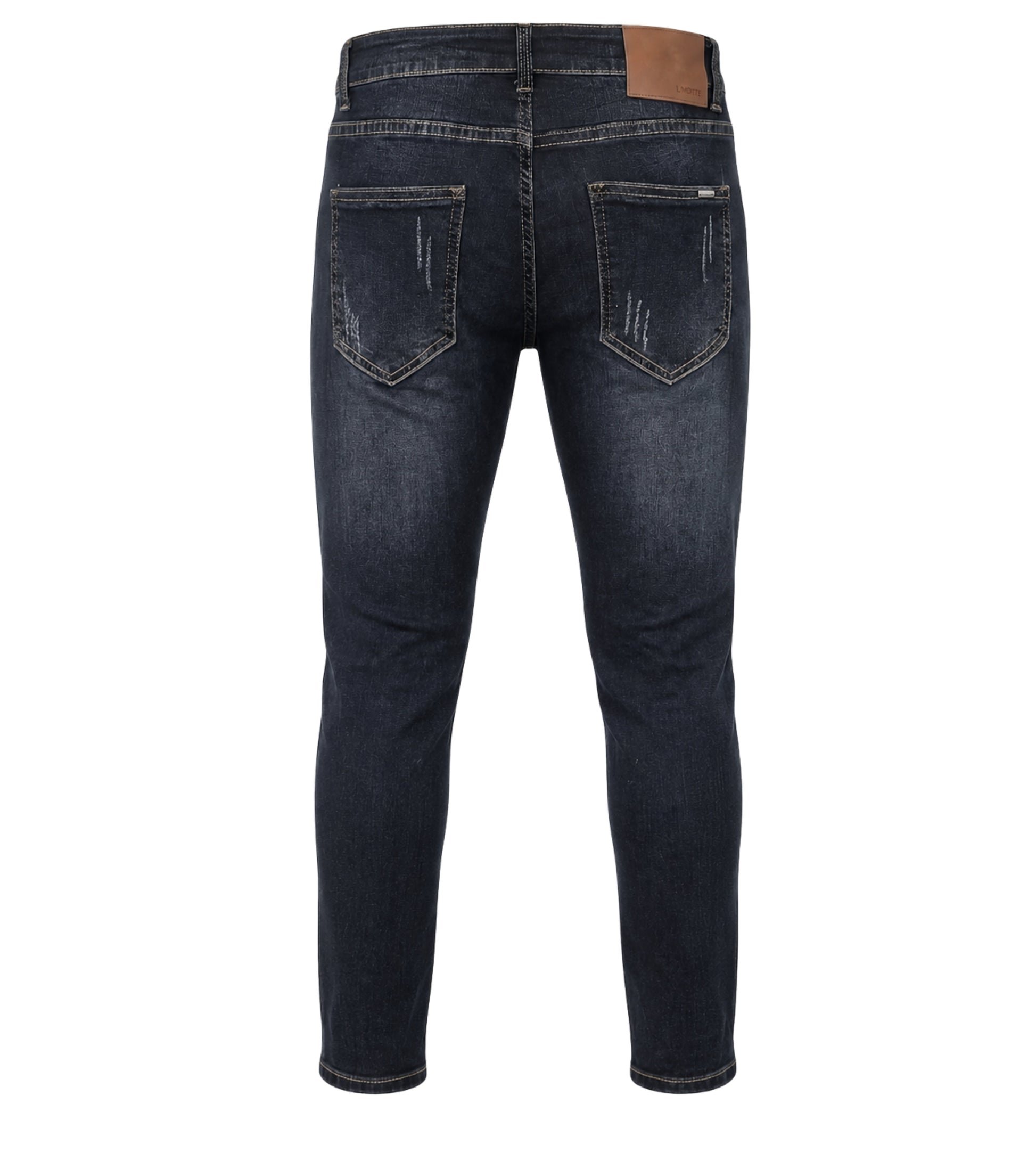 L'MONTE Imported Dark Blue Stretchable Denim Jeans Pant for Men Super Skinny Fit Stylish Distressed | Machine Wash Lmonte International