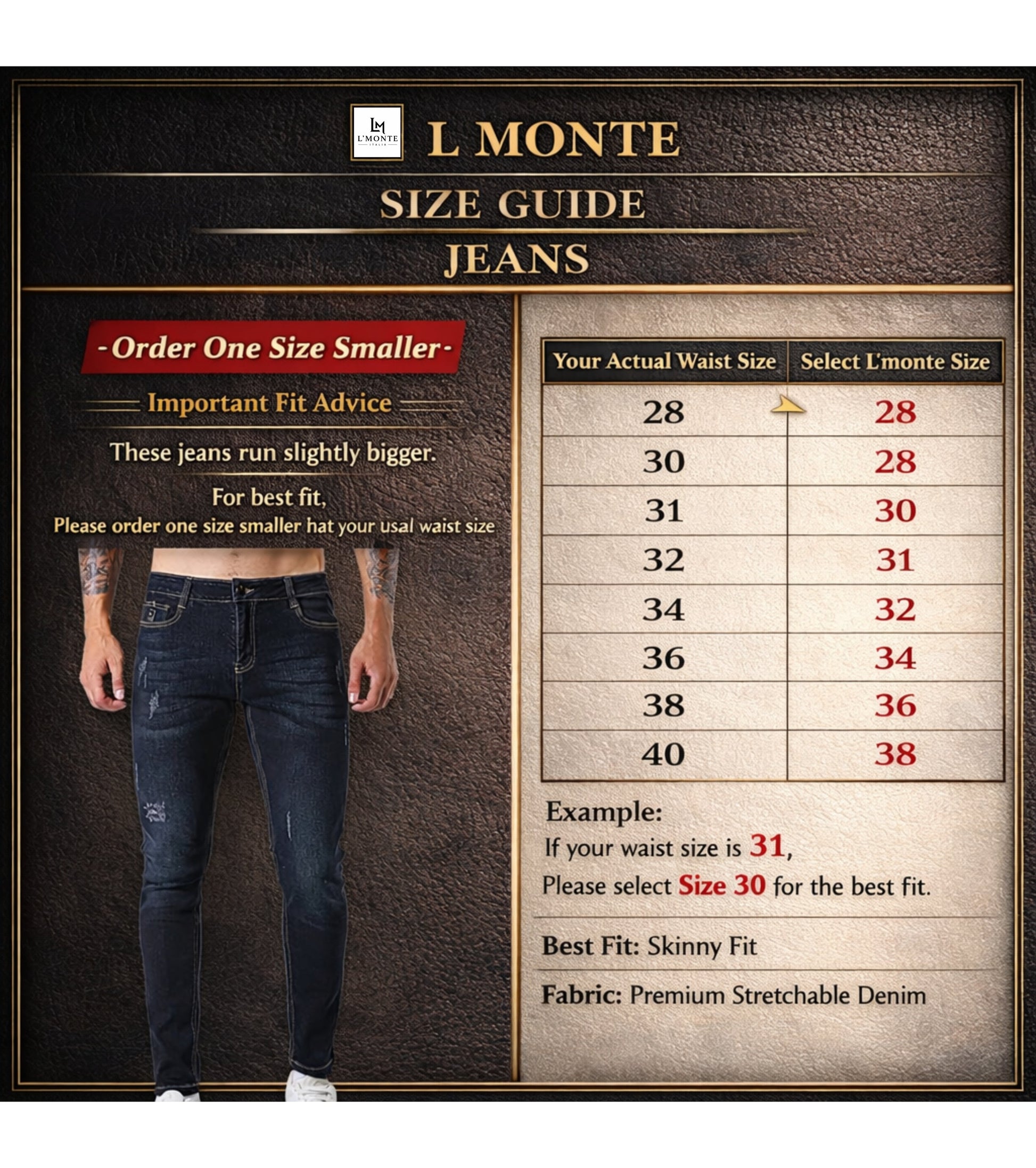 L'MONTE Imported Dark Blue Stretchable Denim Jeans Pant for Men Super Skinny Fit Stylish Distressed | Machine Wash Lmonte International