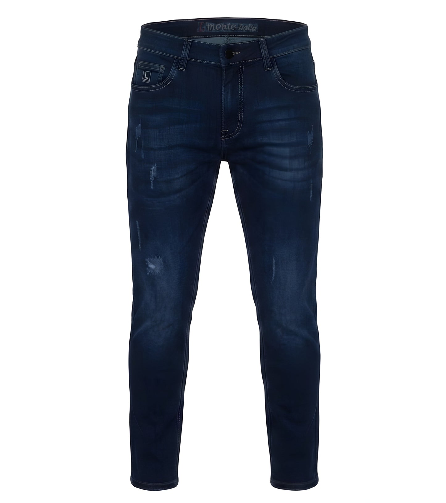L'MONTE Imported Dark Blue Stretchable Denim Jeans Pant for Men Super Skinny Fit Stylish Distressed | Machine Wash Lmonte International