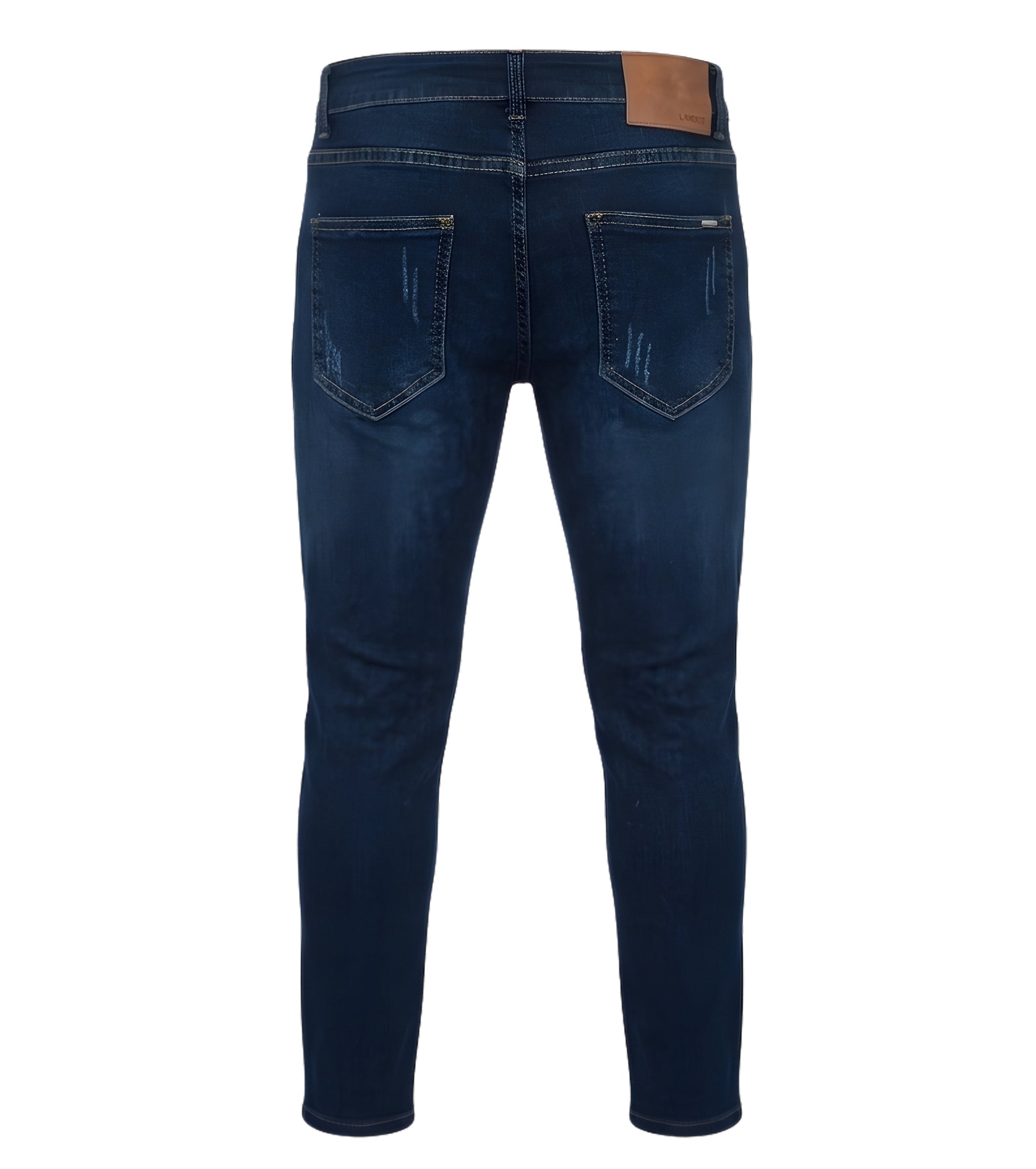 L'MONTE Imported Dark Blue Stretchable Denim Jeans Pant for Men Super Skinny Fit Stylish Distressed | Machine Wash Lmonte International