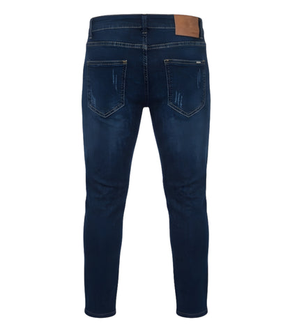 L'MONTE Imported Dark Blue Stretchable Denim Jeans Pant for Men Super Skinny Fit Stylish Distressed | Machine Wash Lmonte International