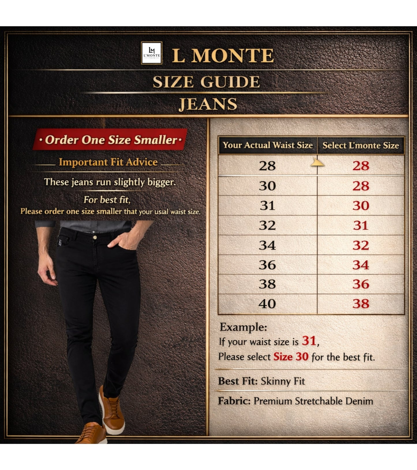 L'MONTE Imported Men's Black Stretchable Denim Jeans Pant Skinny Fit Stylish | Machine Wash My Store