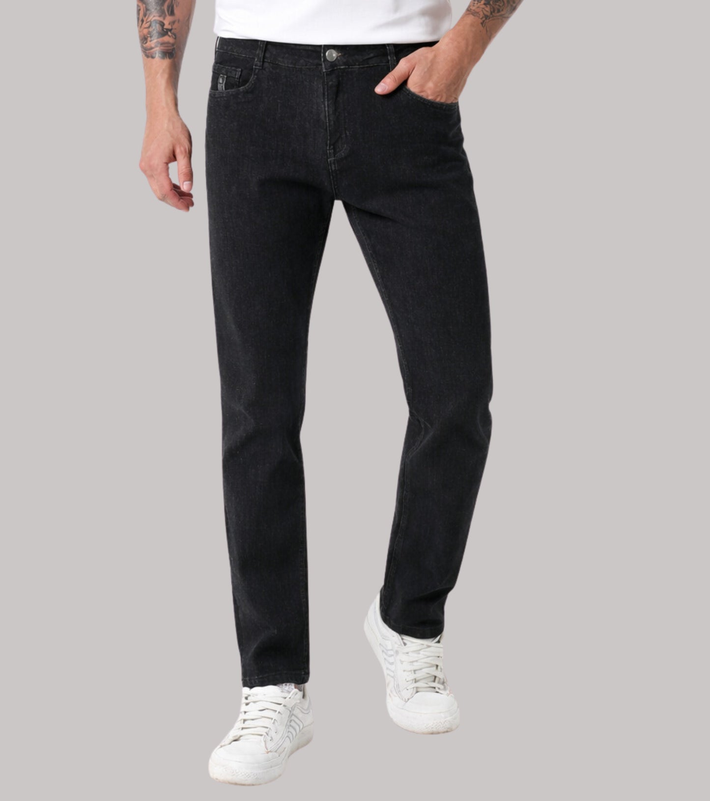 L'MONTE Imported Carbon Black Stretchable Denim Slim Fit Jeans Pant for Men | Machine Wash My Store