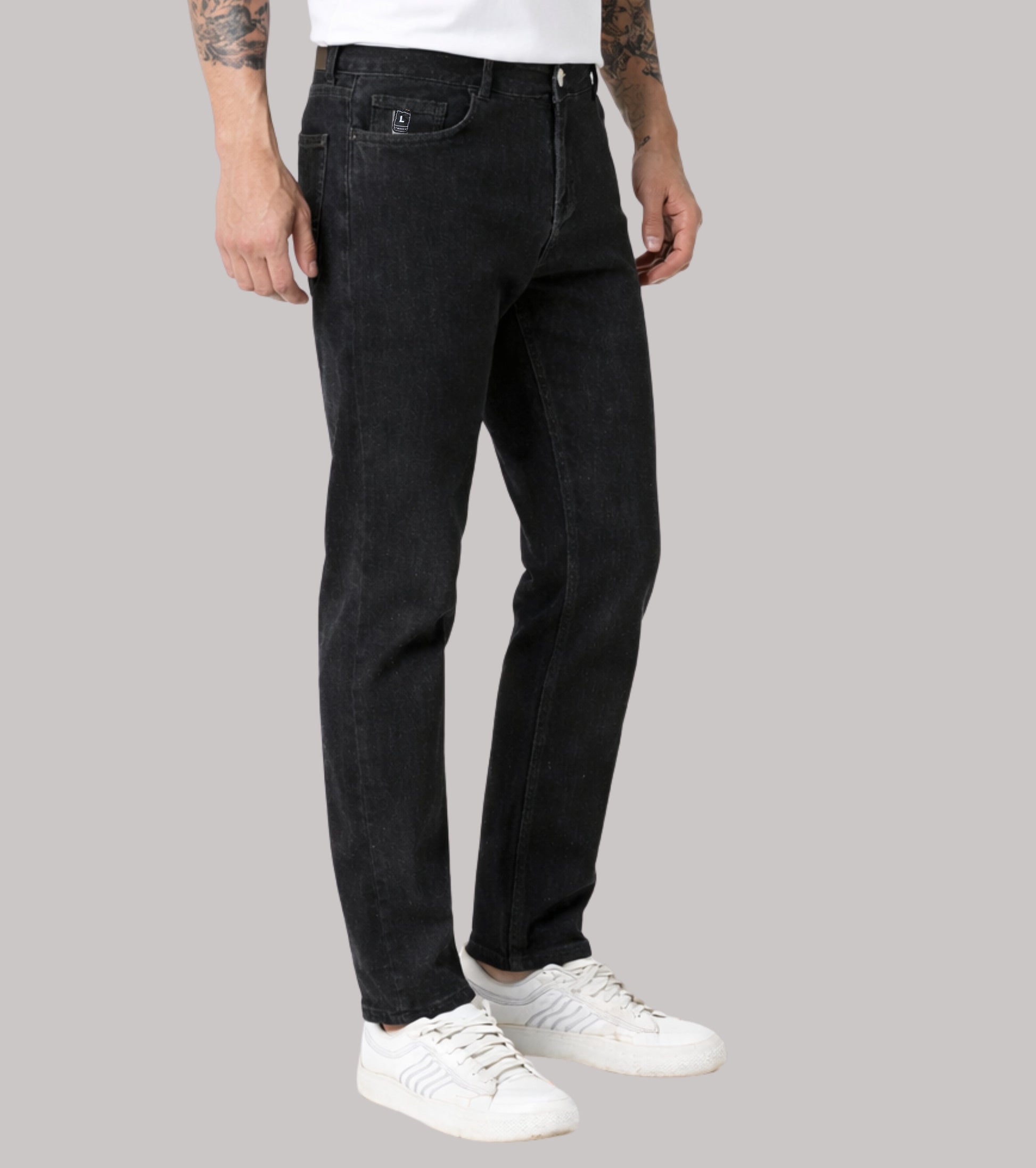 L'MONTE Imported Carbon Black Stretchable Denim Slim Fit Jeans Pant for Men | Machine Wash My Store