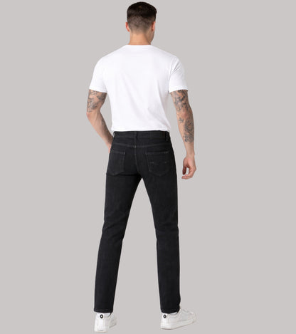 L'MONTE Imported Carbon Black Stretchable Denim Slim Fit Jeans Pant for Men | Machine Wash My Store