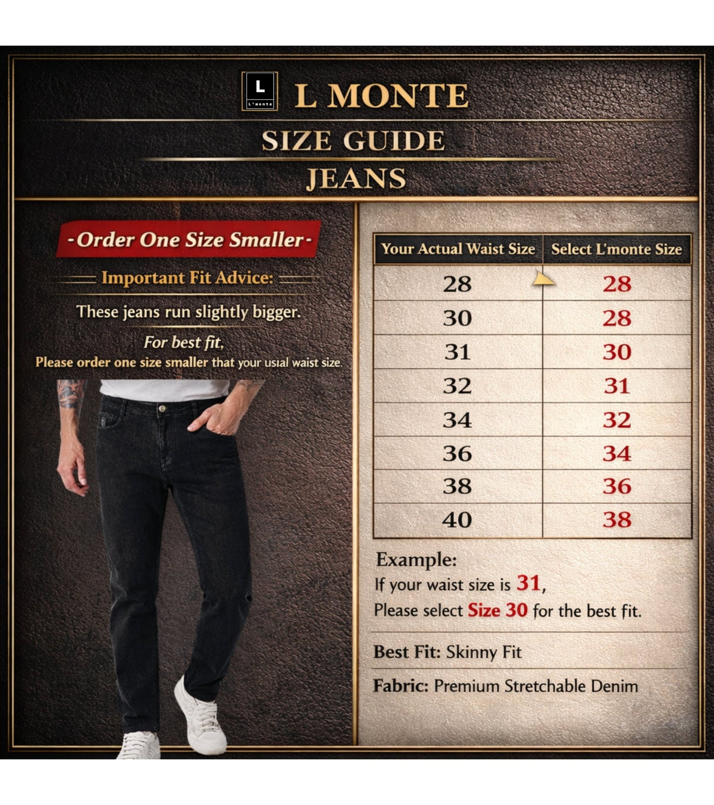 L'MONTE Imported Carbon Black Stretchable Denim Slim Fit Jeans Pant for Men | Machine Wash My Store