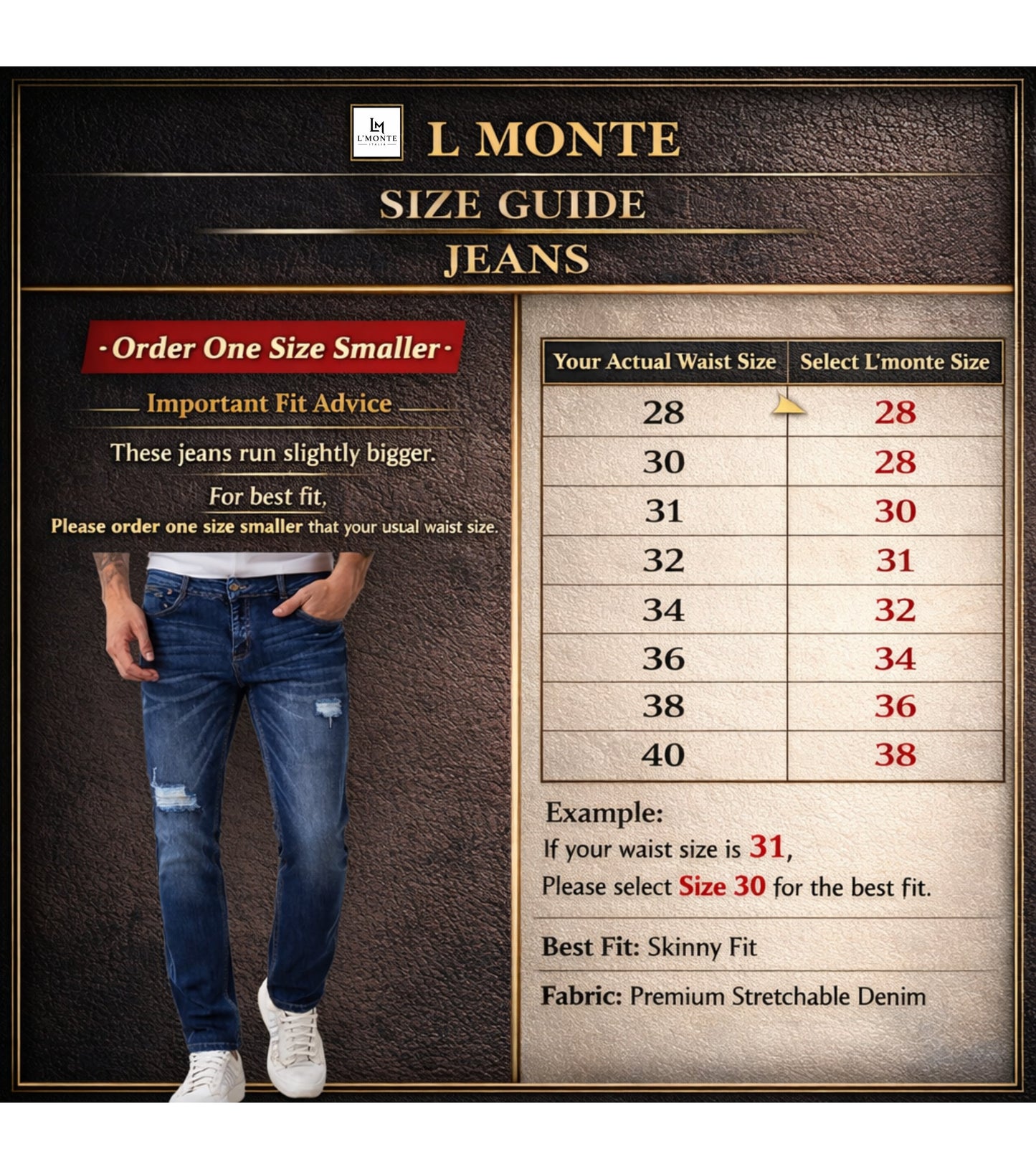 L'MONTE Imported Blue Stretchable Denim Jeans Pant for Men Distressed Ripped Slim Fit | Machine Wash My Store