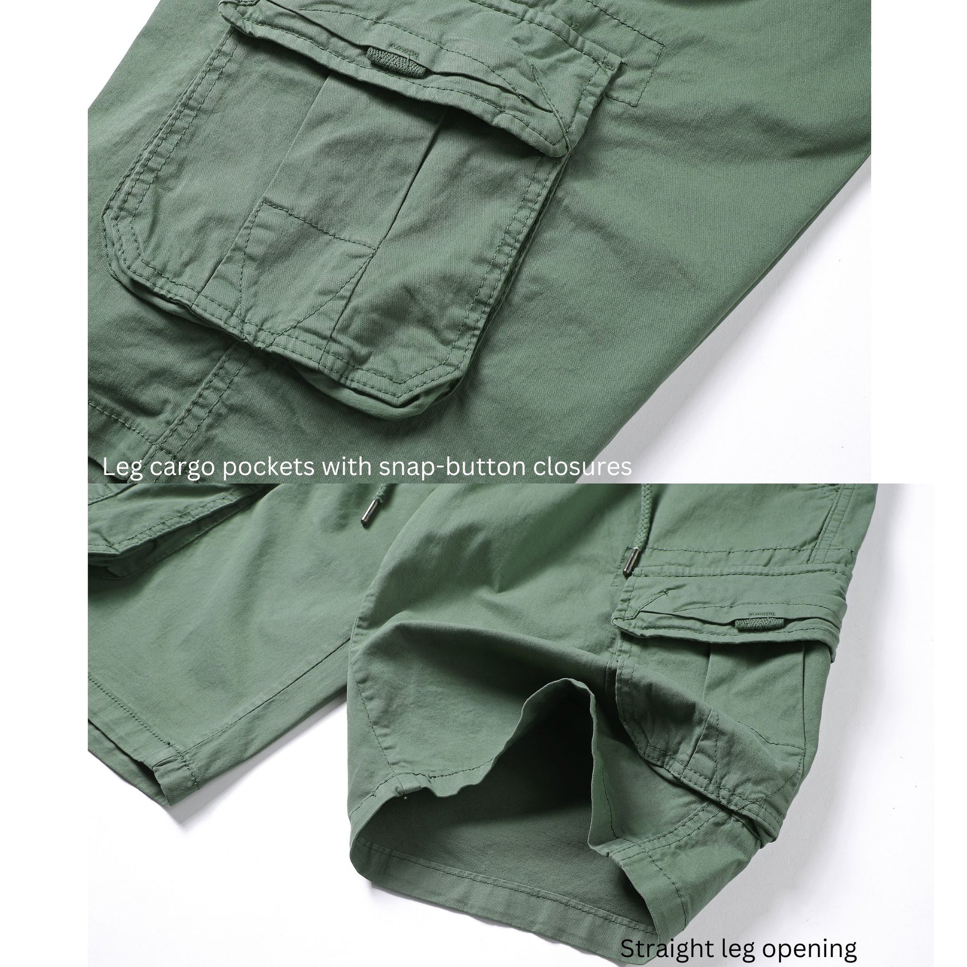 L'MONTE Imported Men's Cotton Green Cargo Shorts Lmonte International