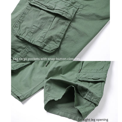 L'MONTE Imported Men's Cotton Green Cargo Shorts Lmonte International
