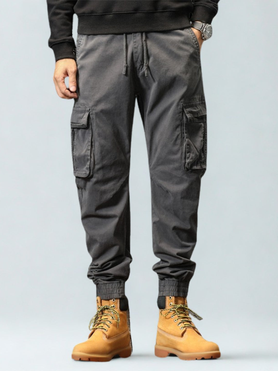 L'MONTE Imported Men's Slim Fit Casual Grey Cotton Cargo Joggers My Store
