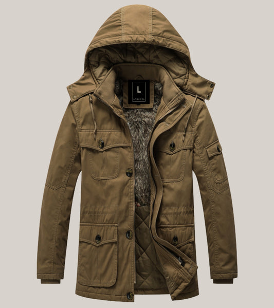 L'MONTE Men's Khaki Heavy-Duty Winter Jacket My Store