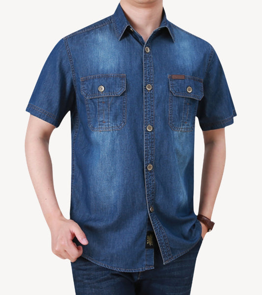 L'MONTE Imported Men's Washed Denim Shirts for Men Lmonte International