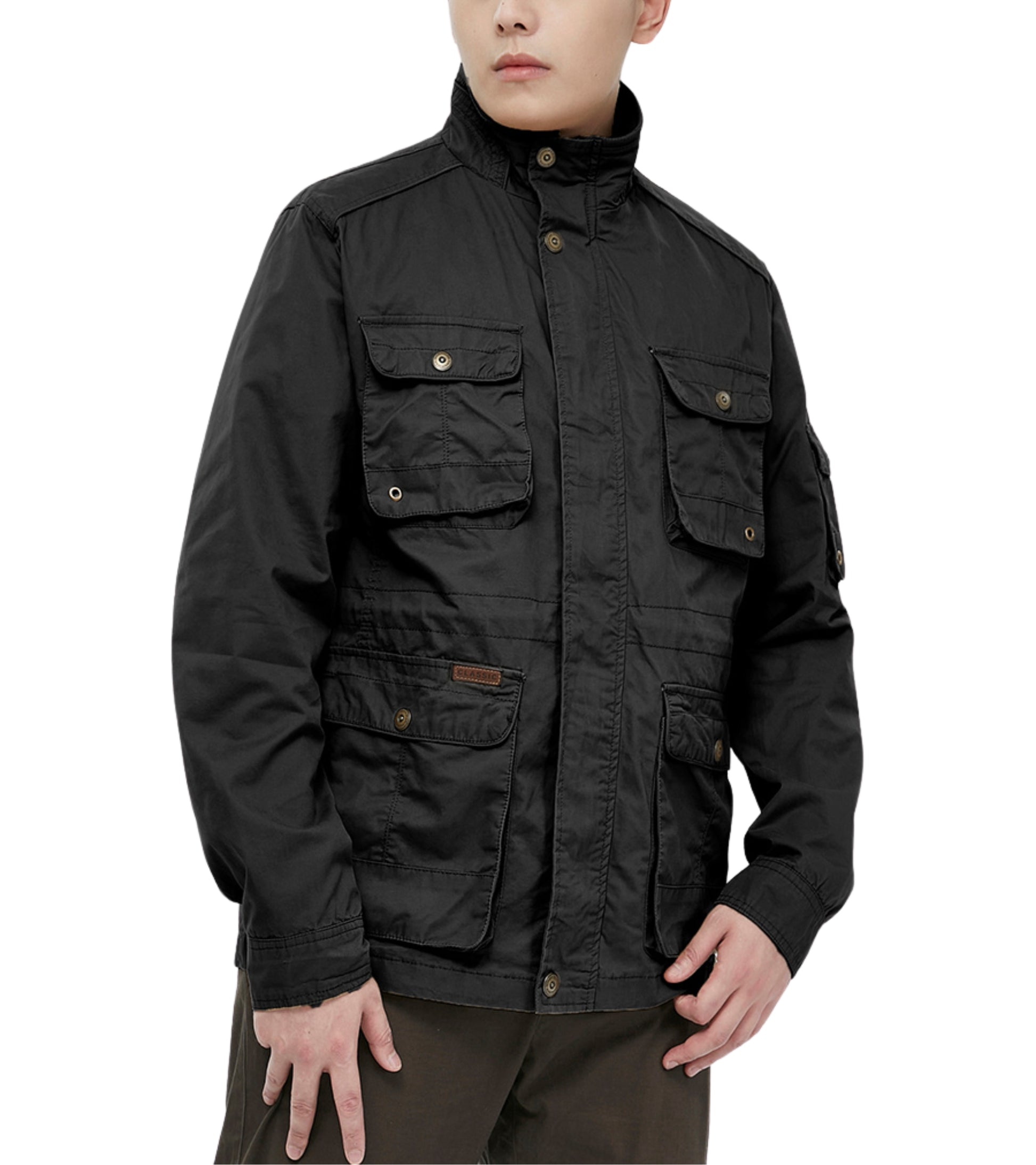 L'MONTE Men's Black Cotton Outdoor Jacket For Mild Winter My Store