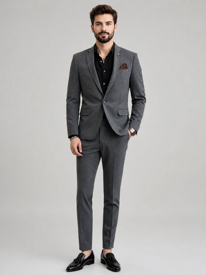L'MONTE Imported 2 Piece Suit Blazer for Men Formal Slim Fit with One Button Closure Coat(92025) My Store