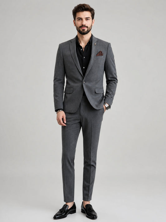 L'MONTE Imported 2 Piece Suit Blazer for Men Formal Slim Fit with One Button Closure Coat(92025) My Store