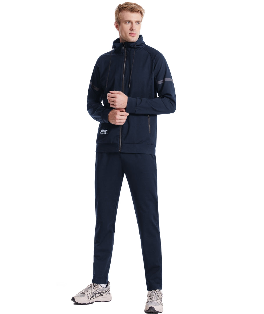 L'MONTE Men's Full Zip 2 Piece Blue Hoodie Tracksuits My Store