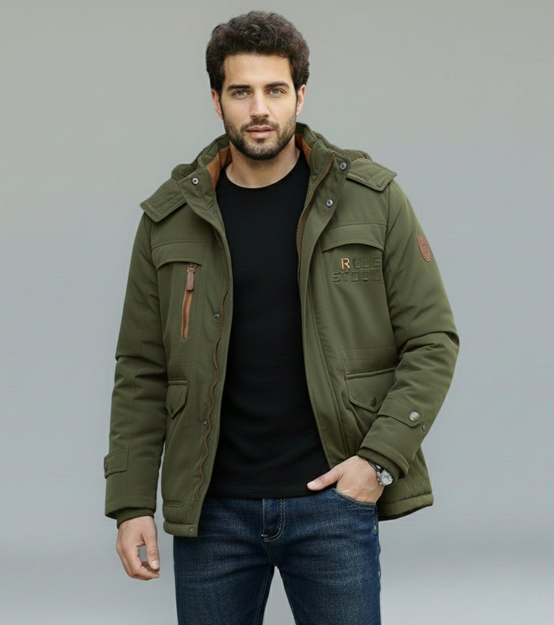 L'MONTE Men's Army Green Heavy-Duty Parka Jacket My Store