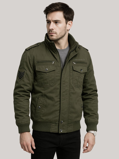 L'MONTE Men's Army Green Military-Style Cargo Winter Jacket My Store
