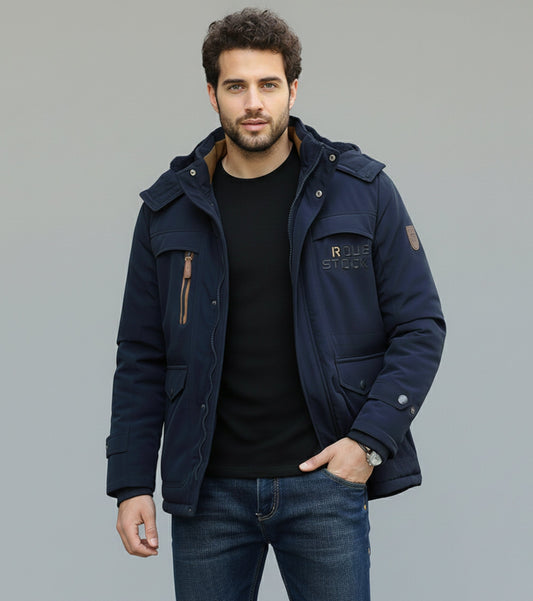 L'MONTE Men's Dark Blue Heavy-Duty Parka Jacket My Store