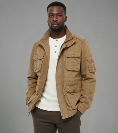 L'MONTE Men's Khaki Cotton Outdoor Fall Jacket For Mild Winter My Store