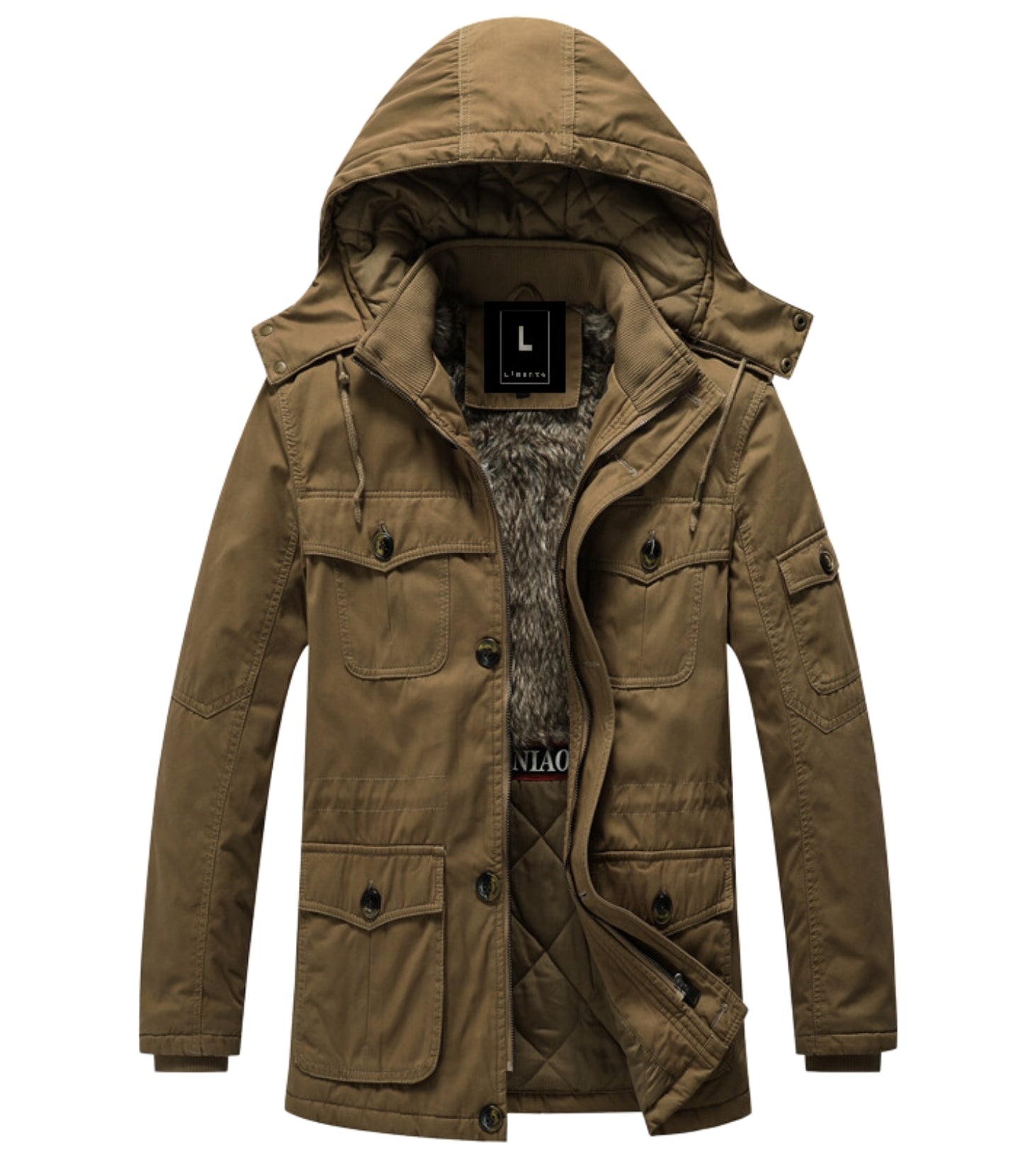L'MONTE Men's Khaki Heavy-Duty Winter Jacket My Store