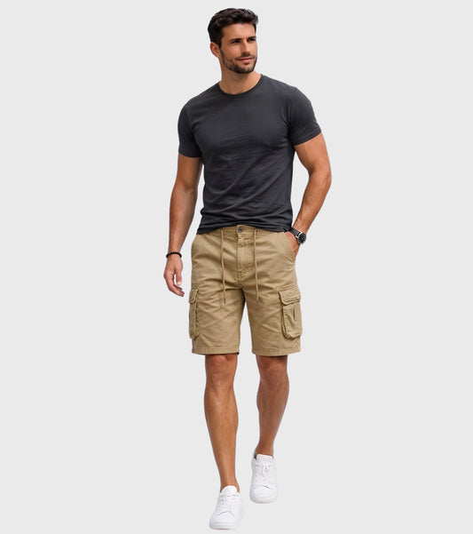 L'MONTE Imported Men's Khaki Slim Fit Cotton Cargo Shorts – Casual Summer Multi Pocket Outdoor Shorts My Store