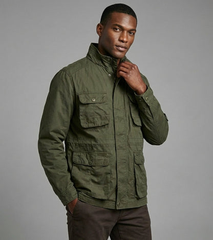 L'MONTE Men's Army Green Cotton Outdoor Fall Jacket For Mild Winter My Store
