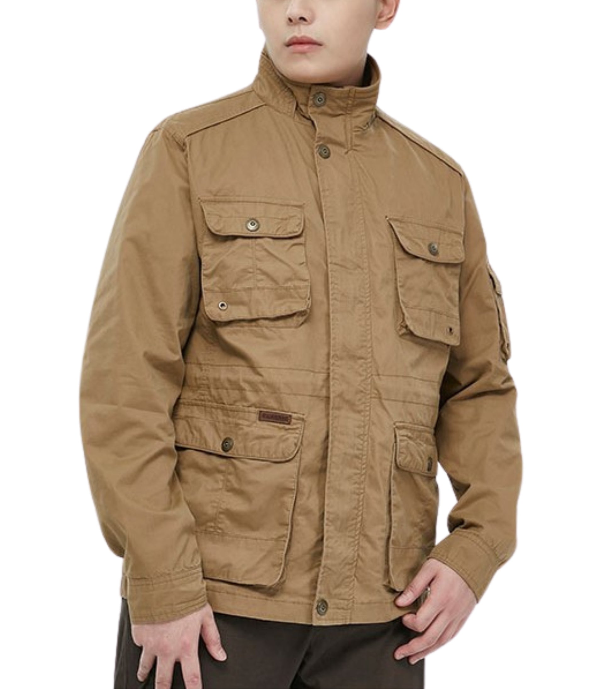 L'MONTE Men's Khaki Cotton Outdoor Jacket For Mild Winter My Store