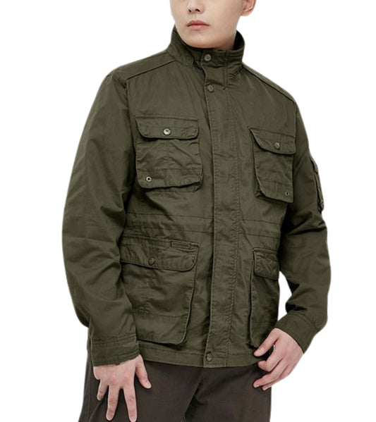 L'MONTE Men's Army Green Cotton Outdoor Jacket For Mild Winter My Store