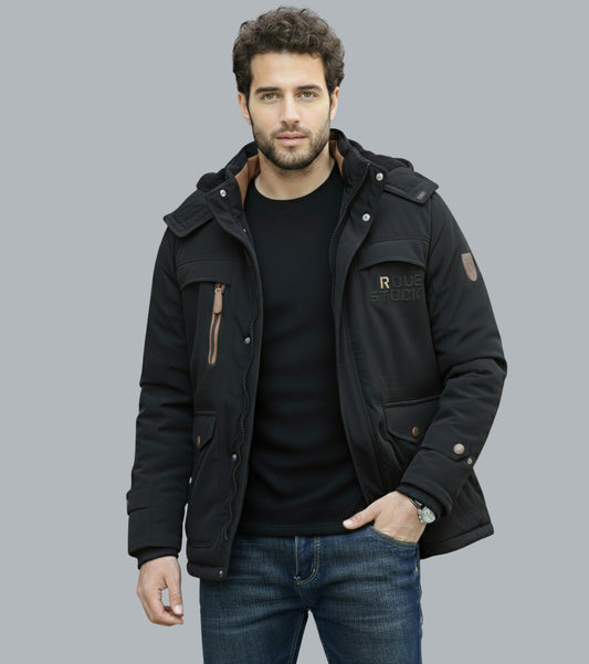 L'MONTE Men's Black Heavy-Duty Parka Jacket My Store