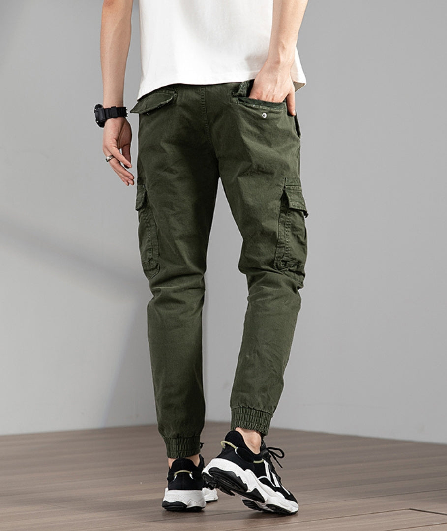 L'MONTE Imported Expandable Elastic Waist Green Slim Fit Joggers My Store