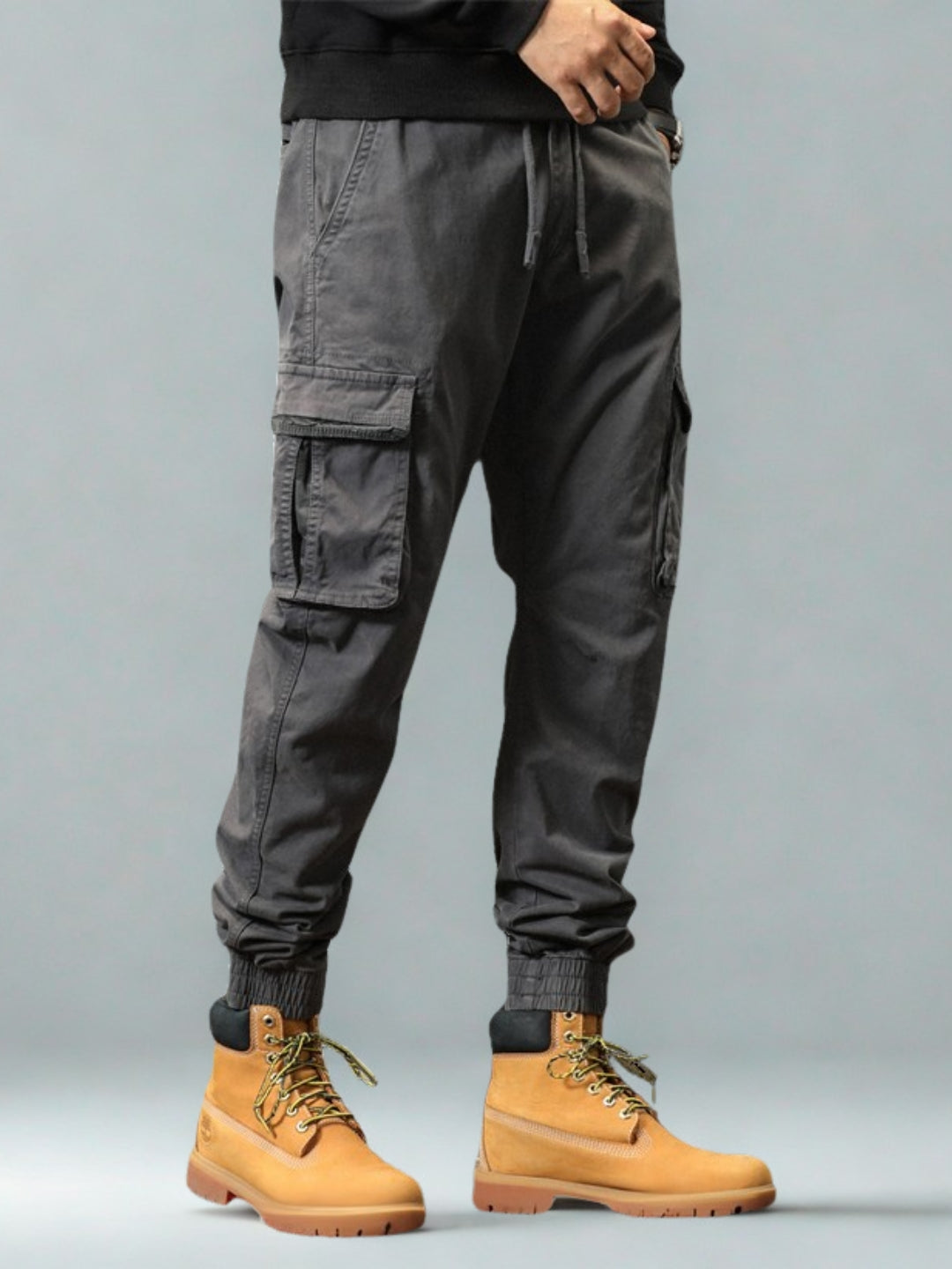 L'MONTE Imported Men's Slim Fit Casual Grey Cotton Cargo Joggers My Store