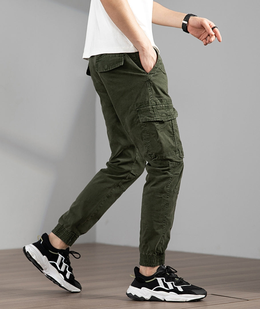 L'MONTE Imported Expandable Elastic Waist Green Slim Fit Joggers My Store