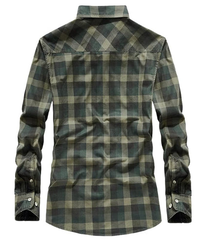 L'MONTE Men's Casual Checkered Green Shirts Full Sleeve Lmonte International