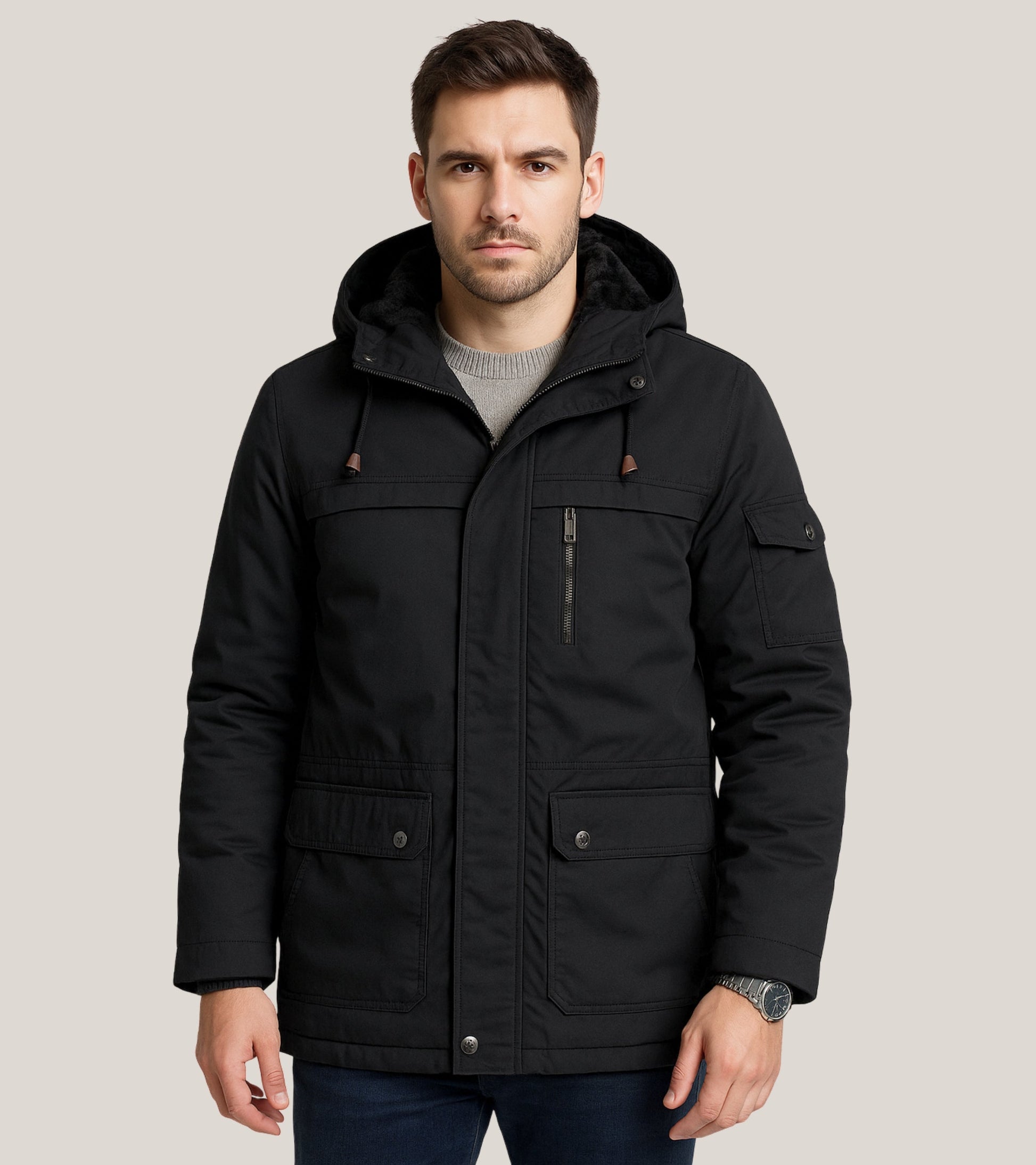 L'MONTE Men's Black Heavy-Duty Winter Jacket My Store
