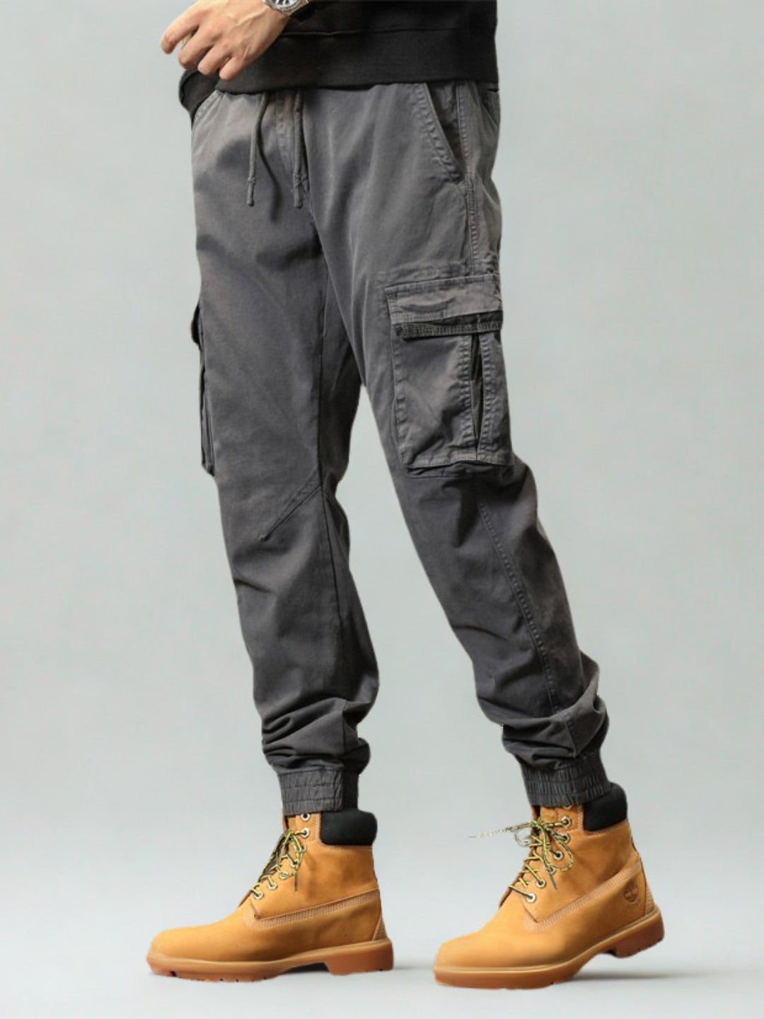 L'MONTE Imported Men's Slim Fit Casual Grey Cotton Cargo Joggers My Store