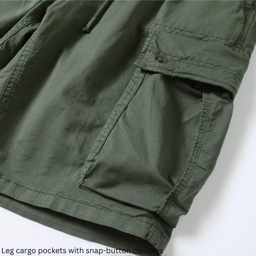 L'MONTE Imported Men's  Green Cotton Cargo Shorts My Store