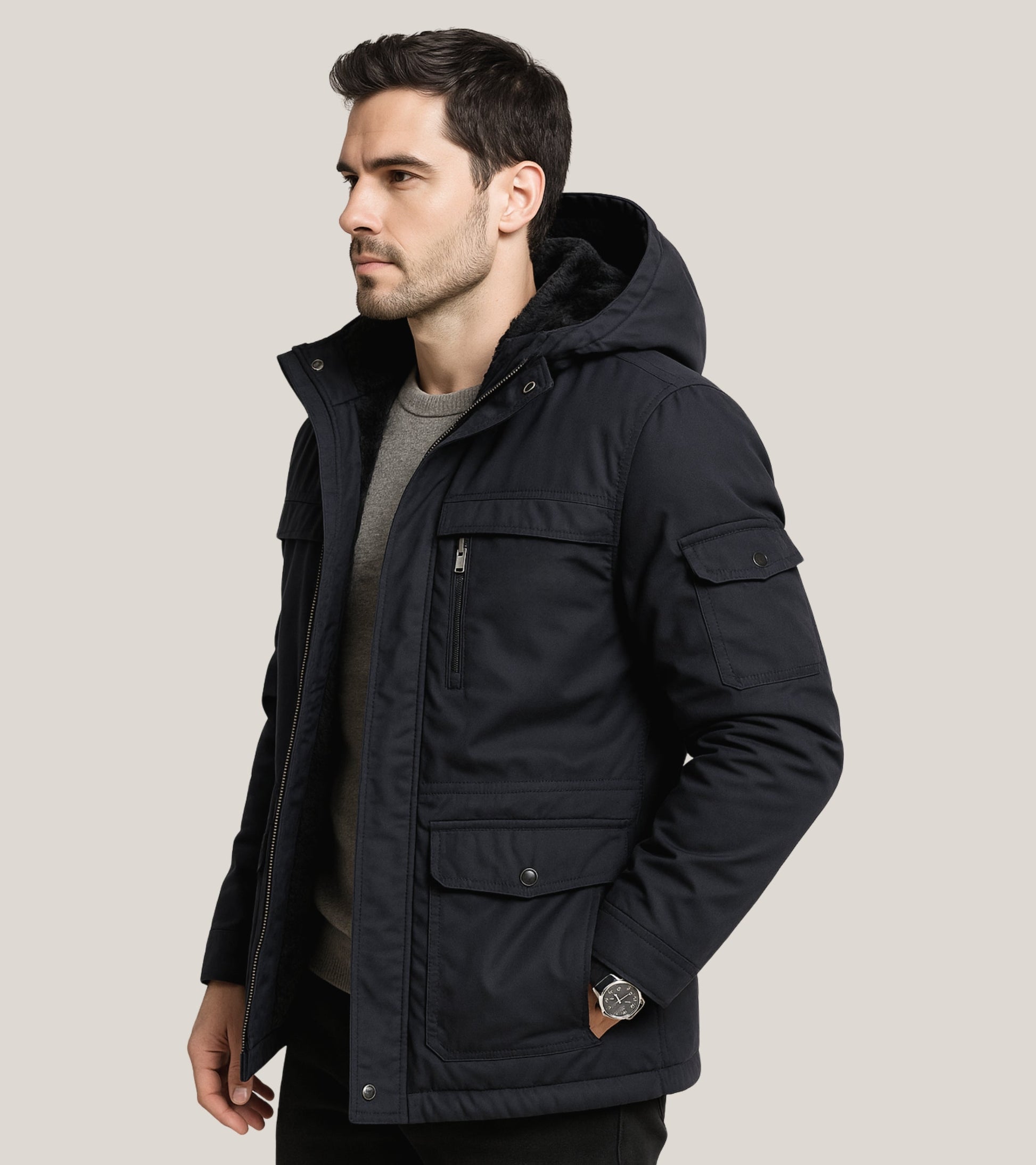 L'MONTE Men's Black Heavy-Duty Winter Jacket My Store