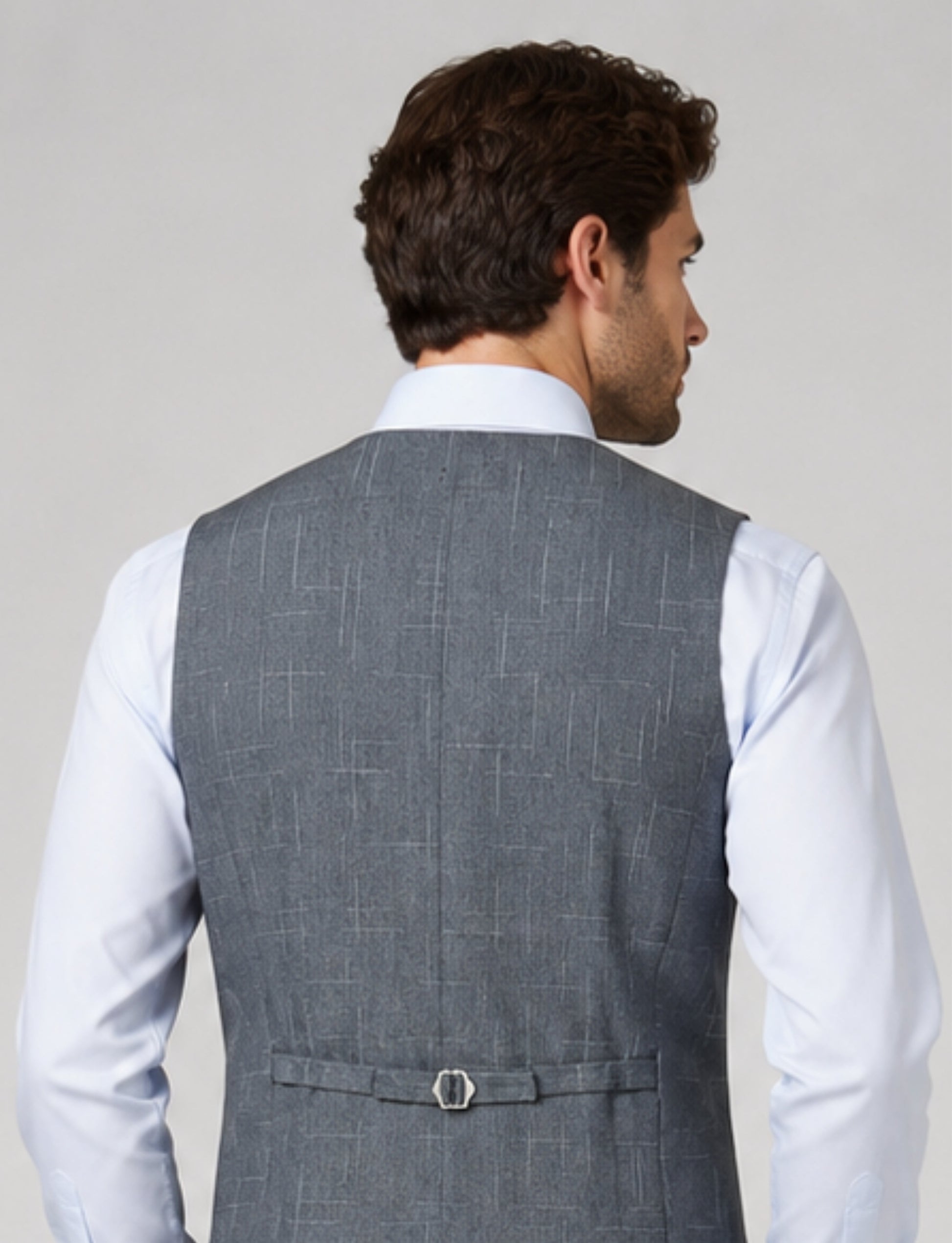 L'MONTE Imported Men's Poly Viscose V-Shape Single Breasted Slim Fit Business Formal Wedding Dress Waistcoat Vest for Men My Store
