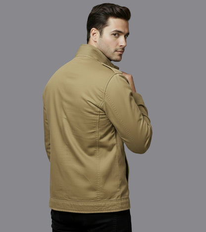 L'MONTE Men's Khaki Fleece-Lined Bomber Jacket My Store