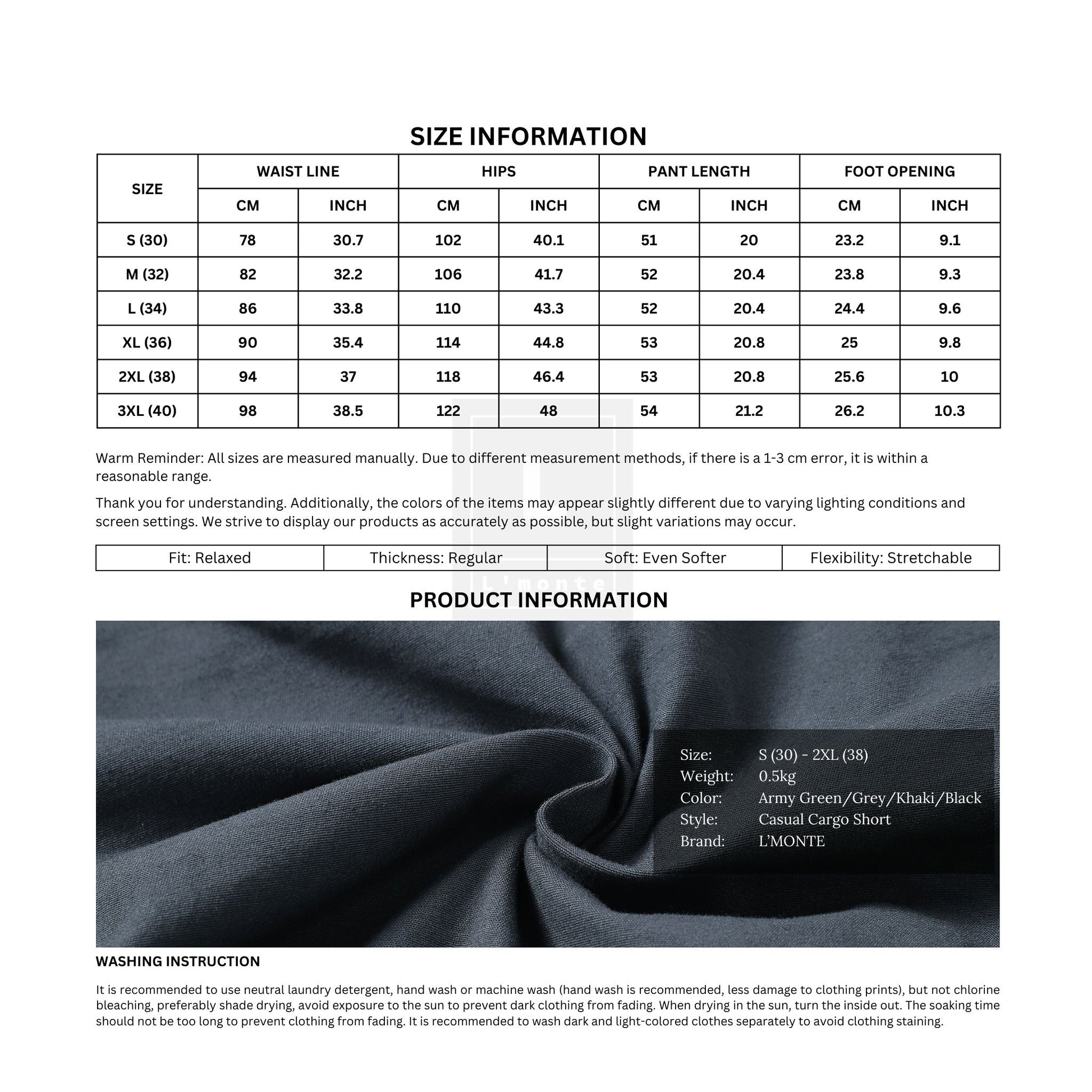 L'MONTE Men's Imported Cotton Grey Casual Shorts My Store