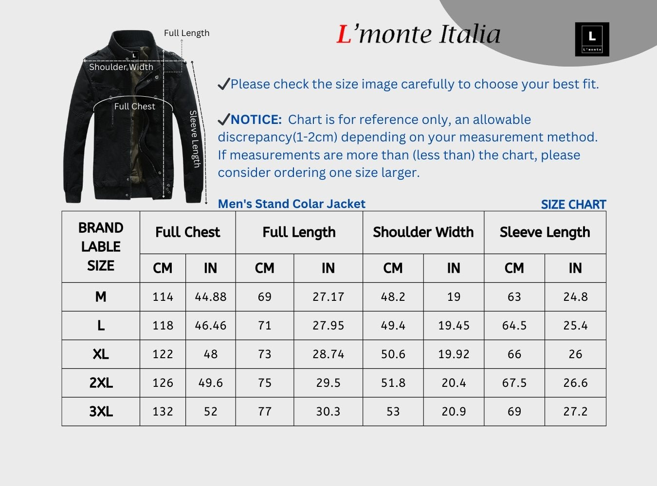 L'MONTE Men's Black Casual Bomber Jacket My Store