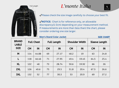 L'MONTE Men's Black Casual Bomber Jacket My Store